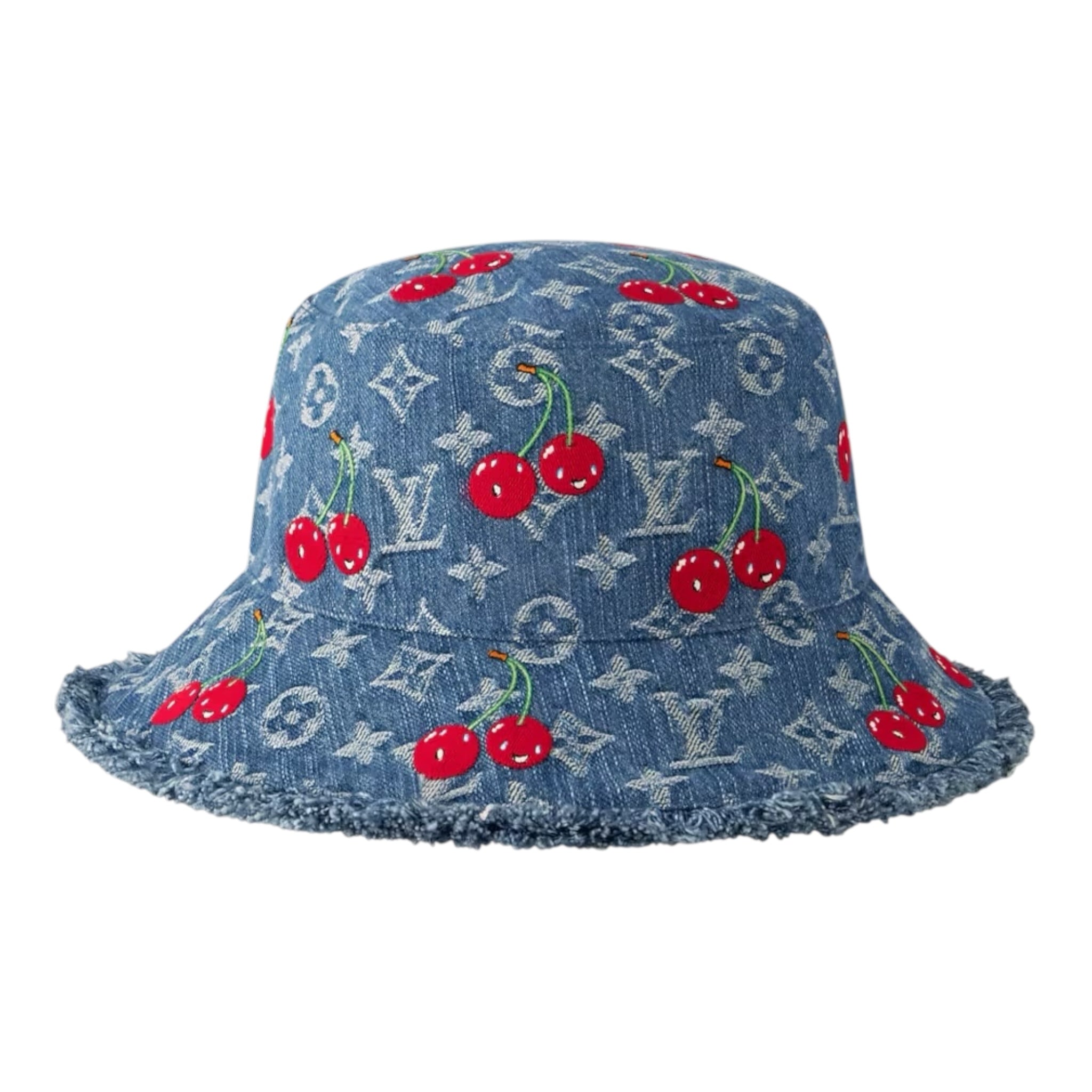 Louis Vuitton x Takashi Murakami Denim Cerise Bucket Hat